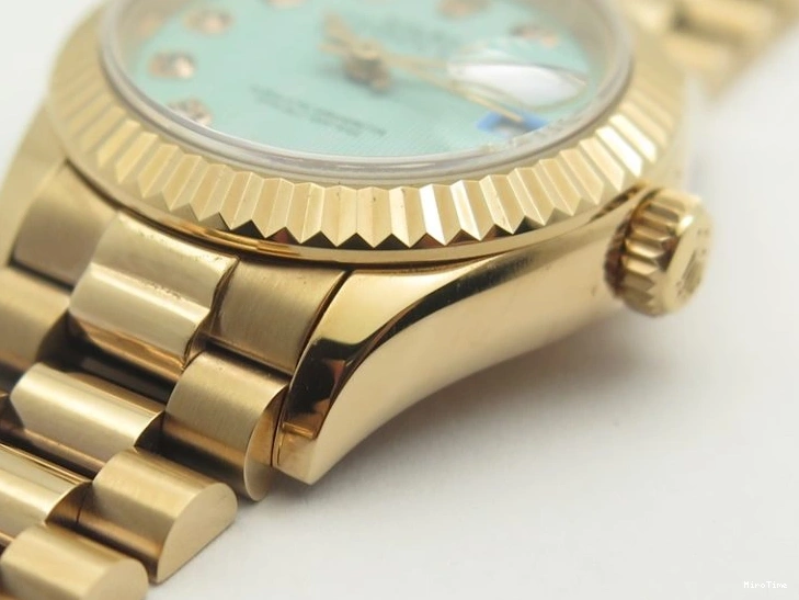 MiroTime 0210 Flexible DateJust 28mm RG BP Maker Best Edition Ice Blue Diam Dial Fluted Bezel On RG Bracelet ETA 3444